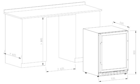 Vinoteca Vinobox 50 gc 2T encastre plano
