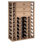 Botellero Pino Godello 46 botellas con 3 cajones altos ER2510 lateral 1