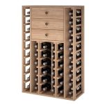 Botellero Pino Godello 46 botellas con 3 cajones altos ER2510 lateral