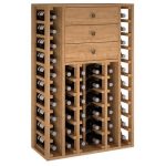 Botellero Pino Godello 46 botellas con 3 cajones altos EX2510 lateral 1