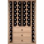 Botellero Pino Godello 46 botellas con 3 cajones bajos ER2511