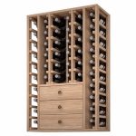 Botellero Pino Godello 46 botellas con 3 cajones bajos ER2511 LATERAL