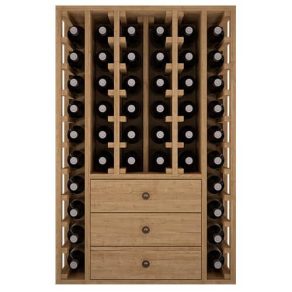 Botellero Pino Godello 46 botellas con 3 cajones bajos EX2511