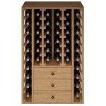 Botellero Pino Godello 46 botellas con 3 cajones bajos EX2511 arriba