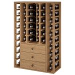 Botellero Pino Godello 46 botellas con 3 cajones bajos EX2511 lateral