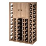 Botellero pino Godello 46 botellas con 2 puertas altas ER2515