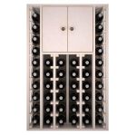 Botellero pino Godello 46 botellas con 2 puertas altas EW2515 frontal