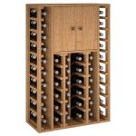 Botellero pino Godello 46 botellas con 2 puertas altas EX2515 lateral