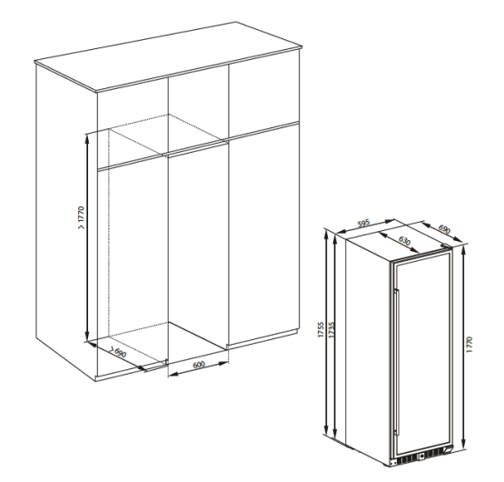 Vinoteca Cave Vinum CV 166 BL Monotemperatura plano encastre