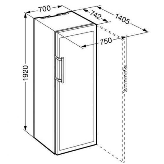 Vinoteca Liebherr WTPes5972 medidas