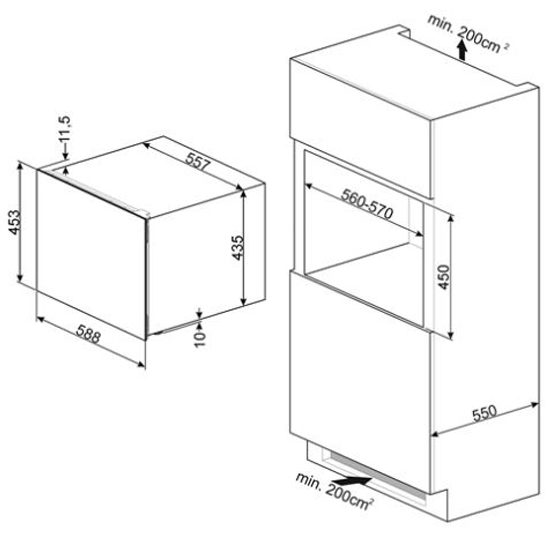 Vinoteca Smeg CVI318XS Medidas