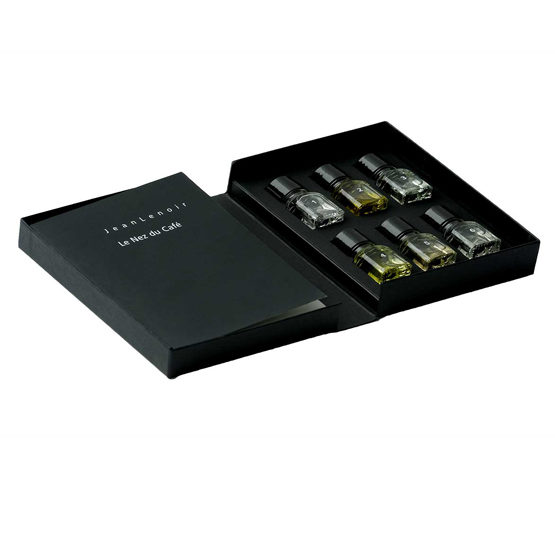 Estuche abiertoEstuche Libro 6 Aromas del Café