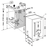 Vinoteca Liebherr EWTdf 1653 puerta semiabierta puerta abierta Medidas