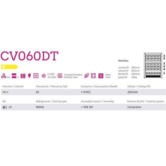 Vinoteca Cavanova CV060DT Vinoteca Cavanova CV060DT
