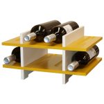 botellero estanteria vinos 4 botellas amarillo