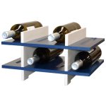 botellero estanteria vinos 4 botellas azul