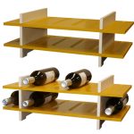 botellero estanteria vinos 6 botellas amarillo