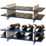 botellero estanteria vinos 6 botellas azul