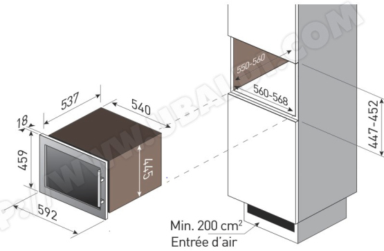VINOTECA CAVISS SE124CBE PLANO INTEGRACION VINOTECA CAVISS SE124CBE PLANO INTEGRACION