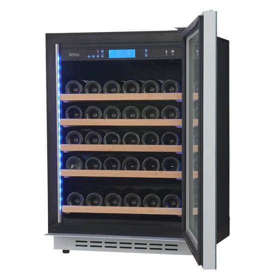 Vinoteca PEVINO P46S HHWN 38 BOTELLAS BLANCO VINOTECA DOS TEMPERATURAS ENCASTRABLES ABIERTA