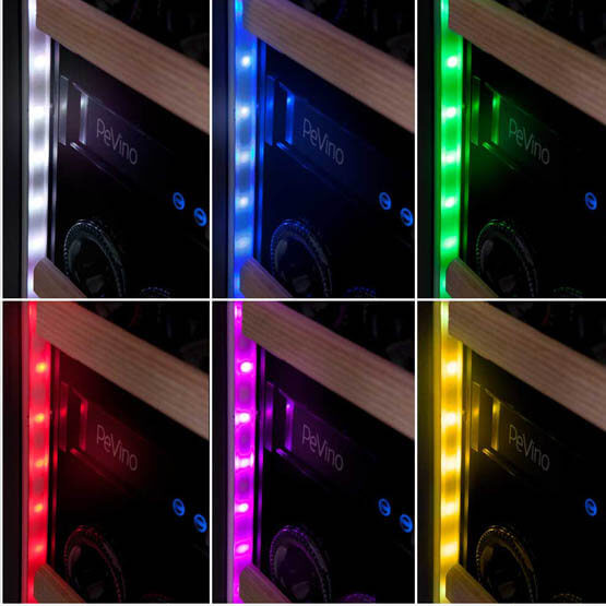 Vinoteca PEVINO P46S HHWN 38 BOTELLAS BLANCO VINOTECA DOS TEMPERATURAS ENCASTRABLES DETALLE COLOR