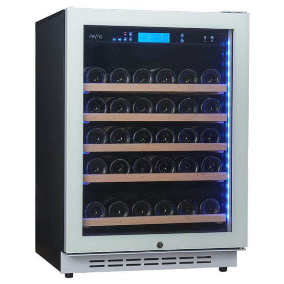 Vinoteca PEVINO P46S HHWN 38 BOTELLAS BLANCO VINOTECA DOS TEMPERATURAS ENCASTRABLES LATERAL IZQUIERDO
