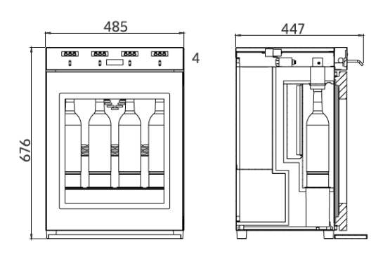 Dispensador Cavanova VG4X Medidas