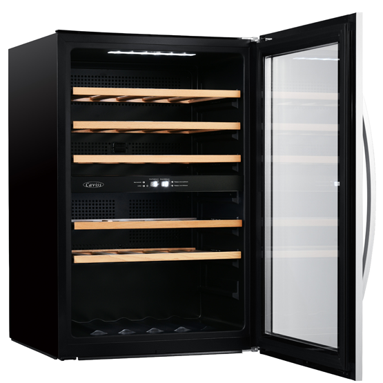 Vinoteca Caviss CLE250SBE abierta lateral