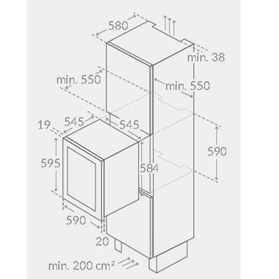 Vinoteca Amica AVI290X plano encastre