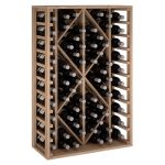 Botellero pino Godello 60 botellas con 2 rombos ER2530 lateral