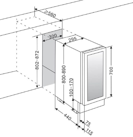 vinoteca estándar encastrable