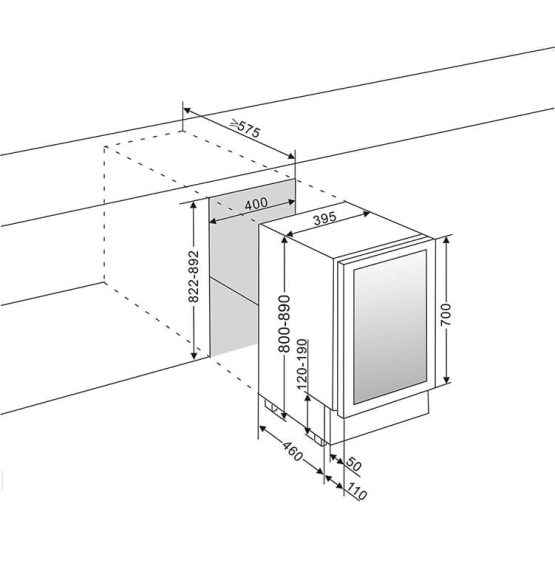 vinoteca estándar encastrable