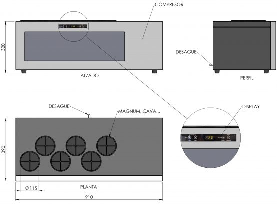 Expositor de barra Cavanova TW01-06 plano