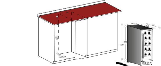 vinoteca caviss slen120tbe5 encastre plano