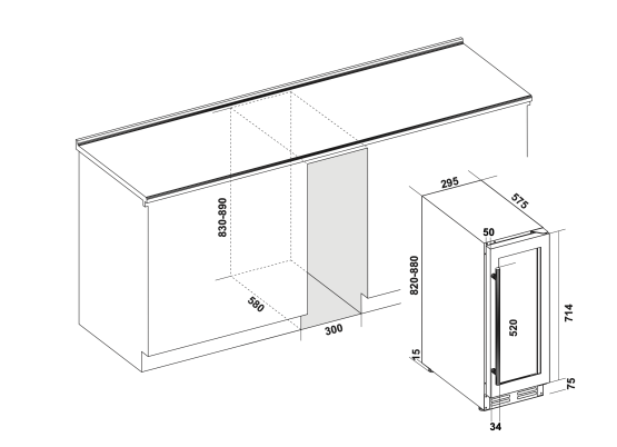 vinoteca climadiff CBU182B plano encastre vinoteca climadiff CBU182B plano encastre
