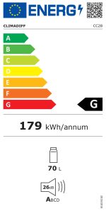 Vinoteca Climadiff CC28 clase energetica G