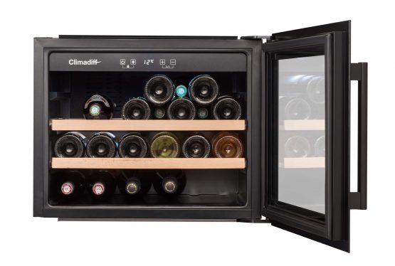 vinoteca climadiff cbi28s1b encastrable frontal botellas puerta abierta