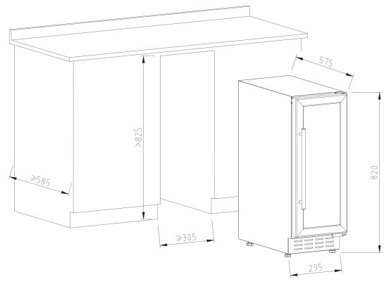 Vinoteca Vinobox 20 Design Negra Plano Encastre Vinoteca Vinobox 20 Design Negra Plano Encastre