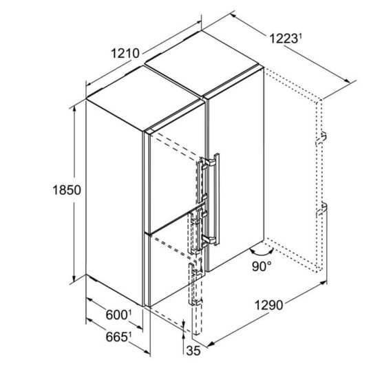 Side by Side Liebherr SBSes 8496 Plano Encastre