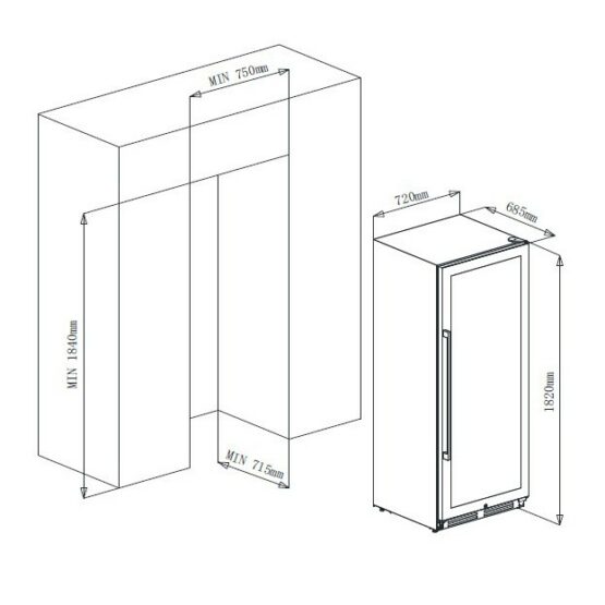 Vinoteca La Sommeliere ECELLAR.BI150 plano encastre
