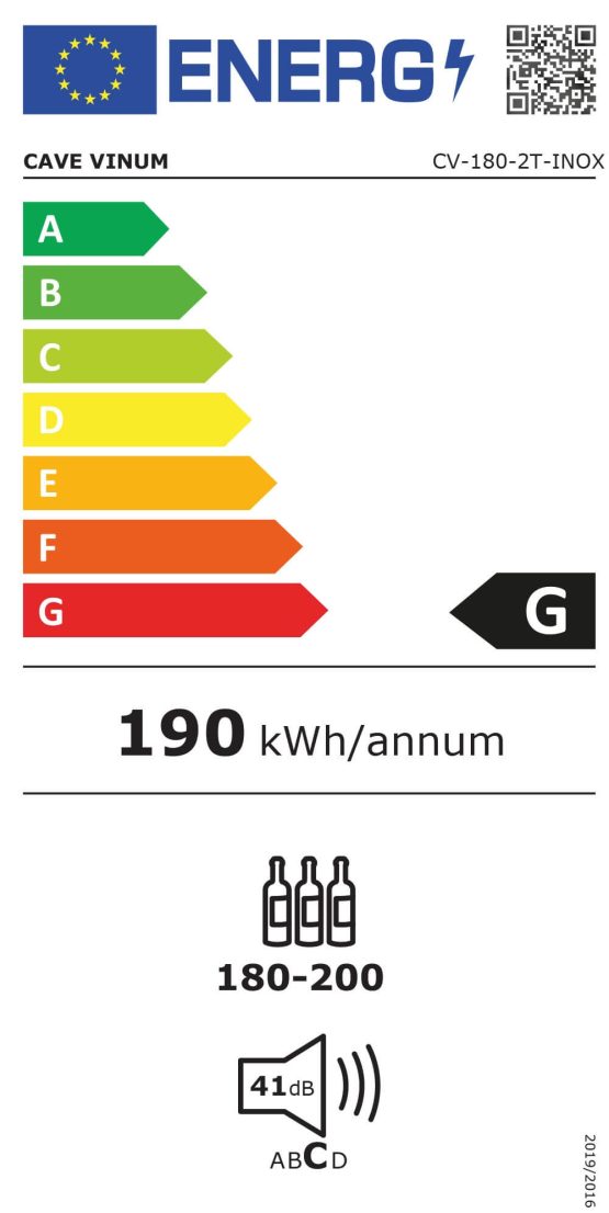 Vinoteca cave vinum cv 180 2t inox ETiqueta