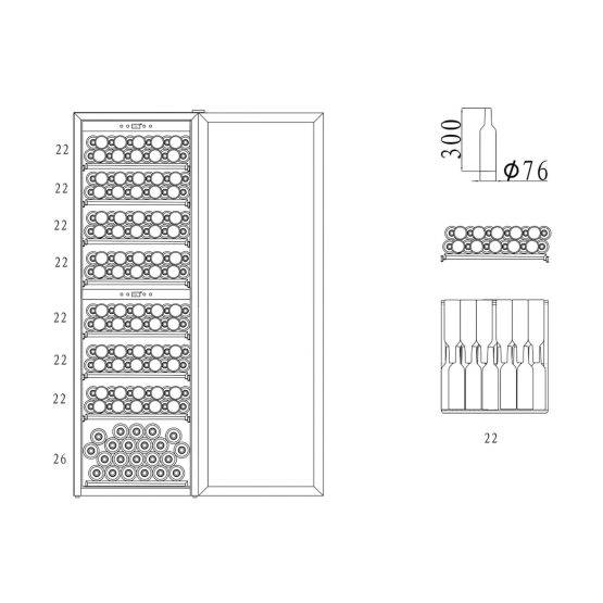 Vinoteca Mquvee 180Negro plano