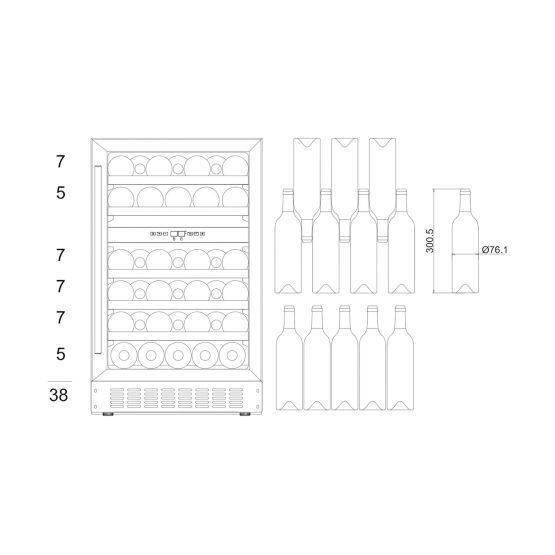 VINOTECA MQUVEE 50 700 DMODERN PLANO BOT