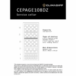 VINOTECA Climadiff CEPAGE108 PLANITO MEDIDAS