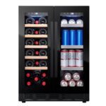 vinoteca cavin arctic collection 60d doble zona duo full glass black